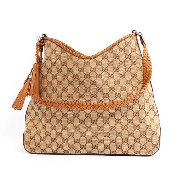 Authentic Gucci Marrakech Woven Trim Hobo Bag 257026